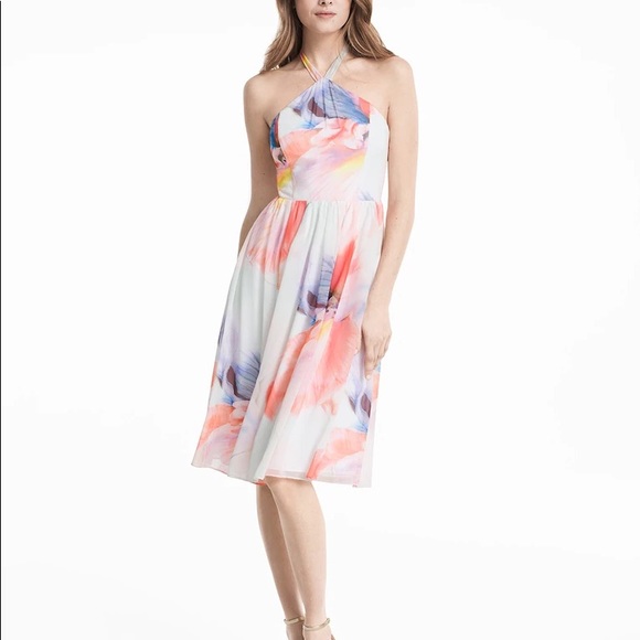White House Black Market Dresses & Skirts - White House Black Market Chiffon Halter Dress